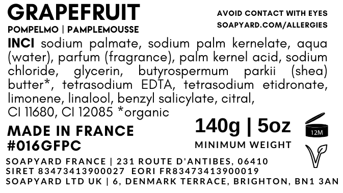 Pamplemousse  140g | Pack de 8 savons emballés