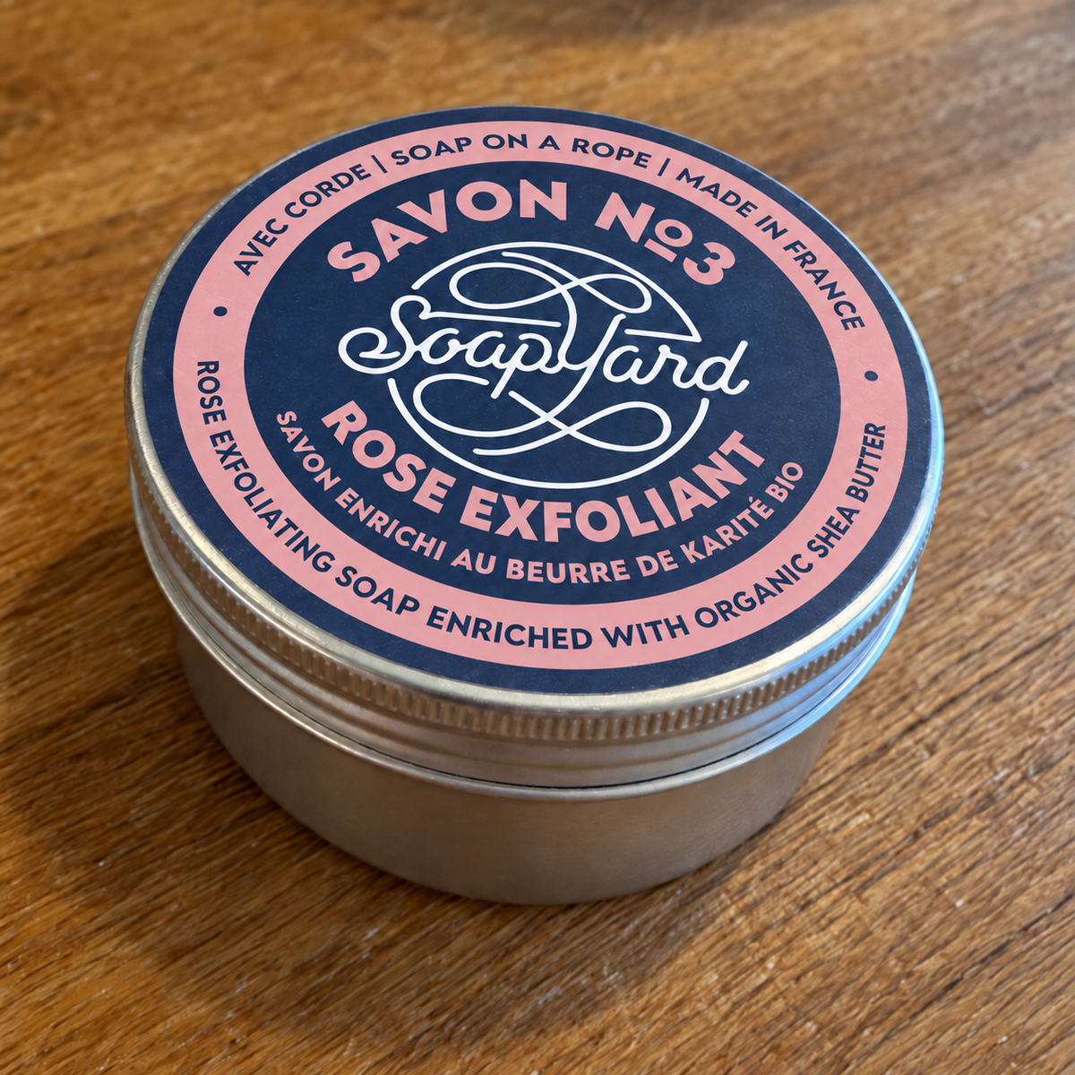 Savon Rose Exfoliant n°3 — boîte en aluminium Soapyard